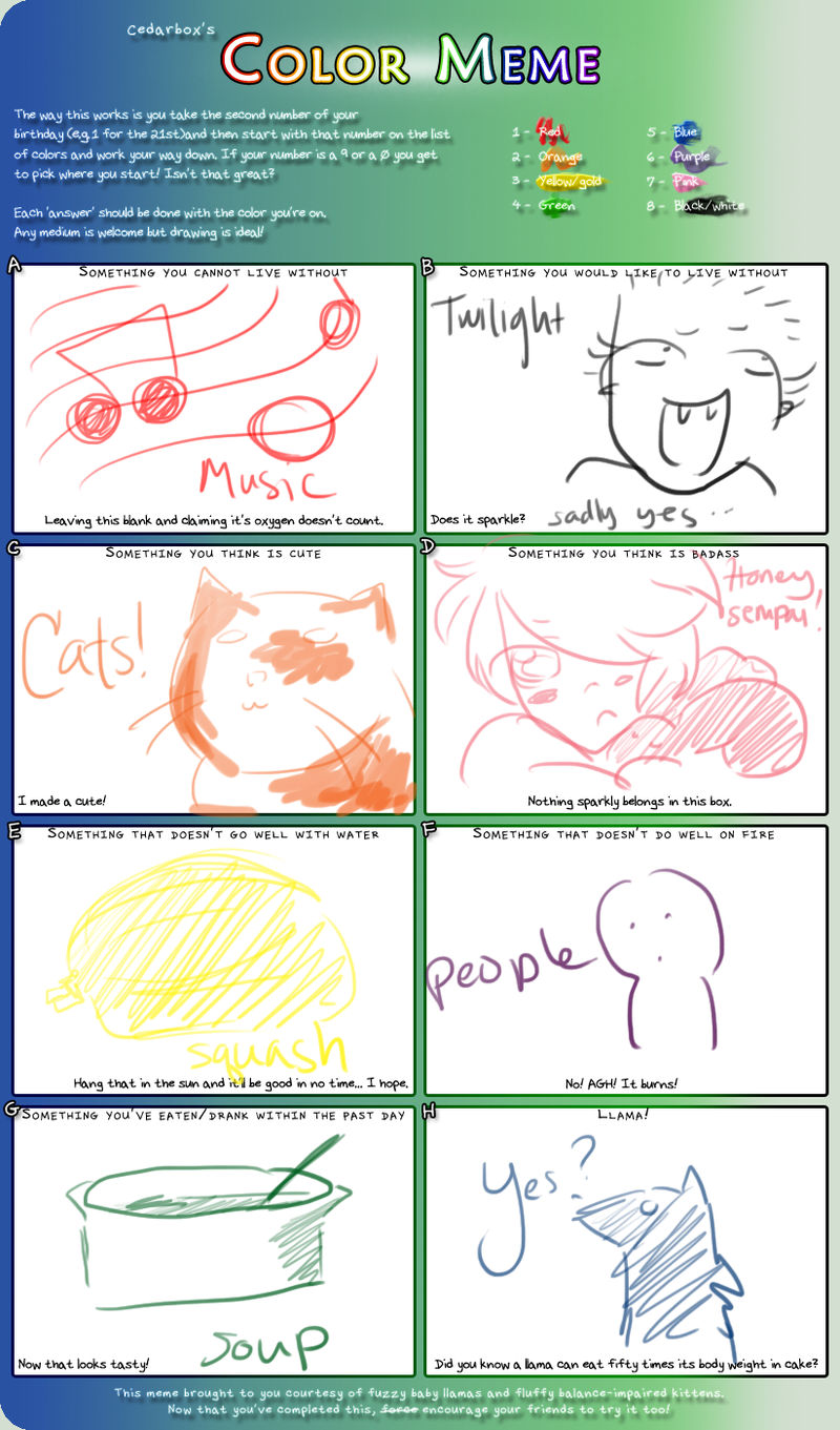 Color Meme by nekomata091 on DeviantArt