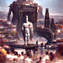 Colossus of Rhodes (made with AI)