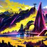 Synthwave valley  (made with AI)