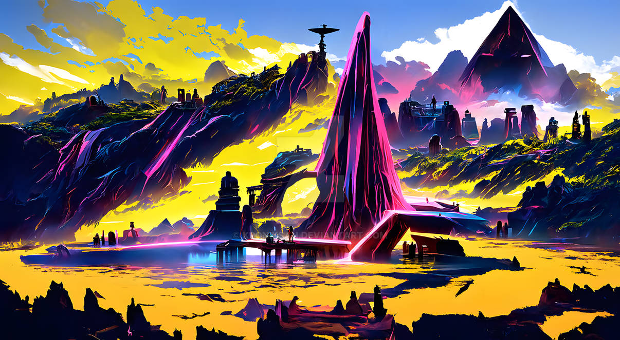Synthwave valley (made with AI) by kroniksan on DeviantArt