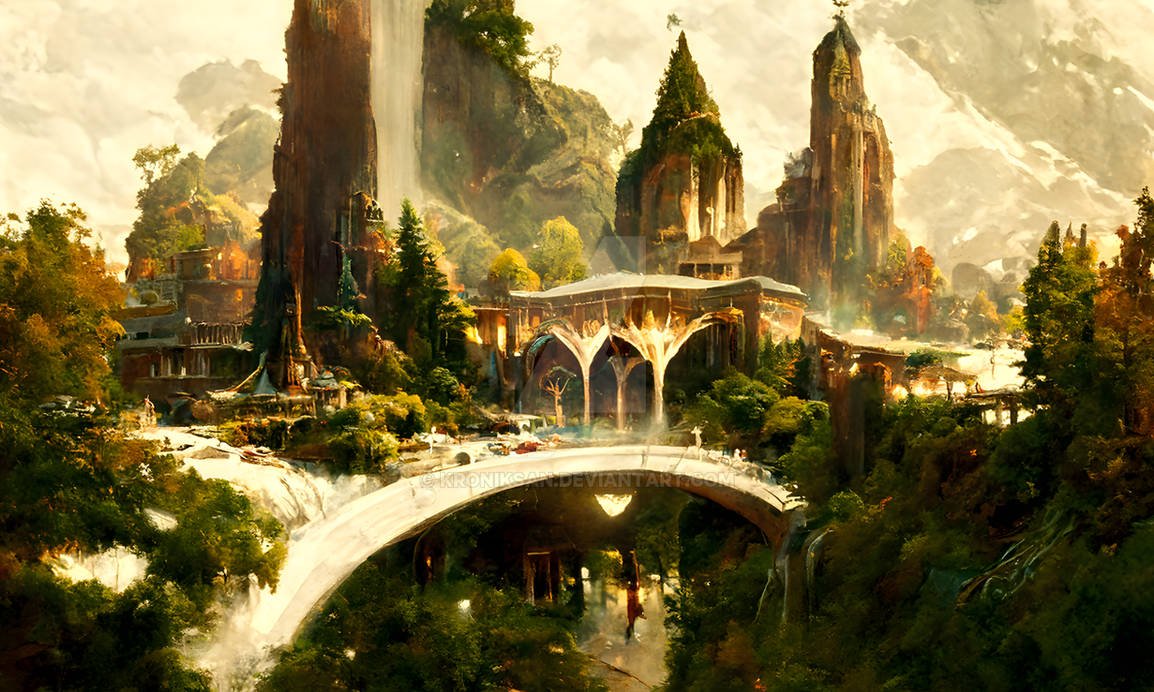 Rivendell bridge (made with AI) by kroniksan on DeviantArt
