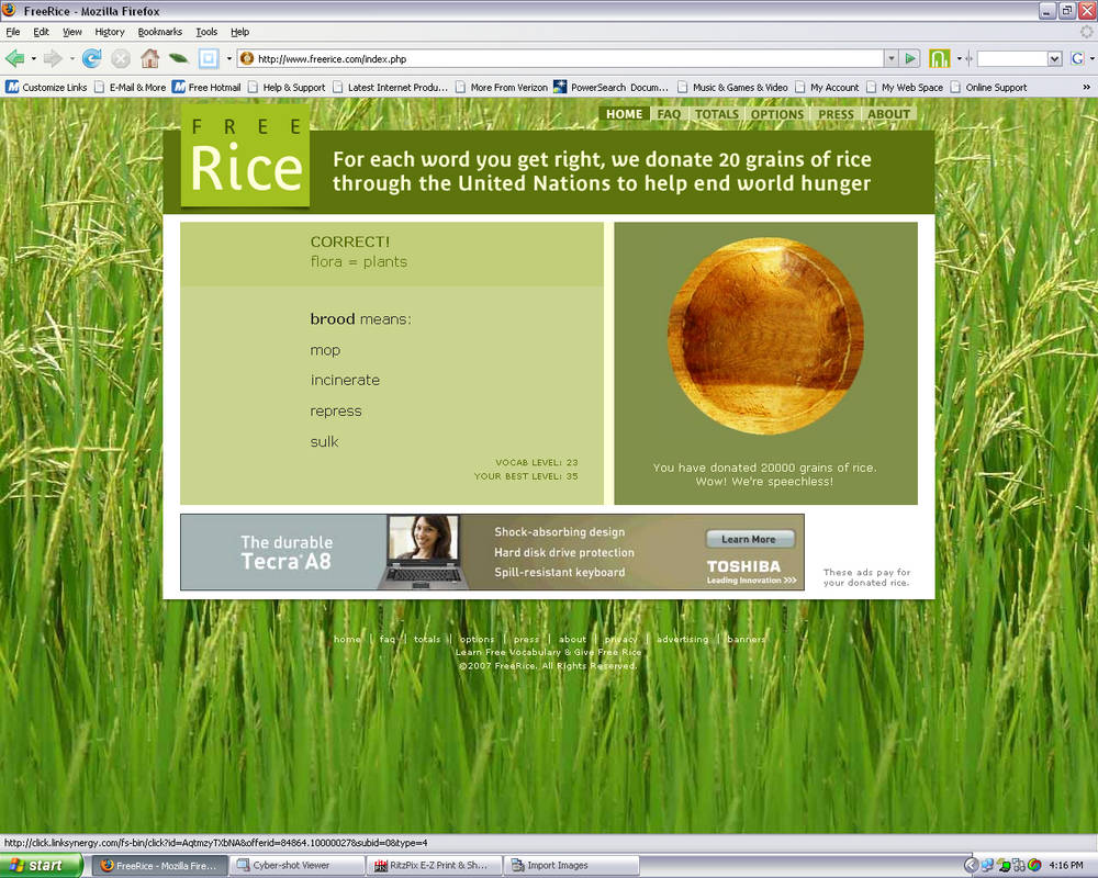 Desktop Screenshot-- Free Rice by TheMarionettes on DeviantArt
