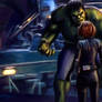 Black Widow and Hulk