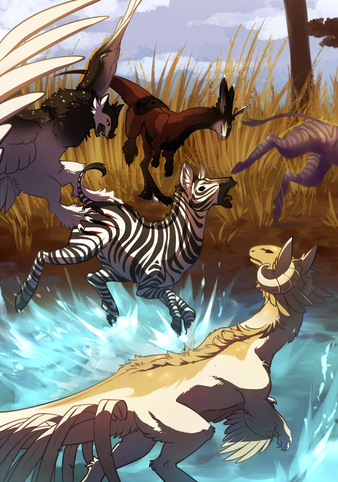 Zebra chase 1 by Unikeko
