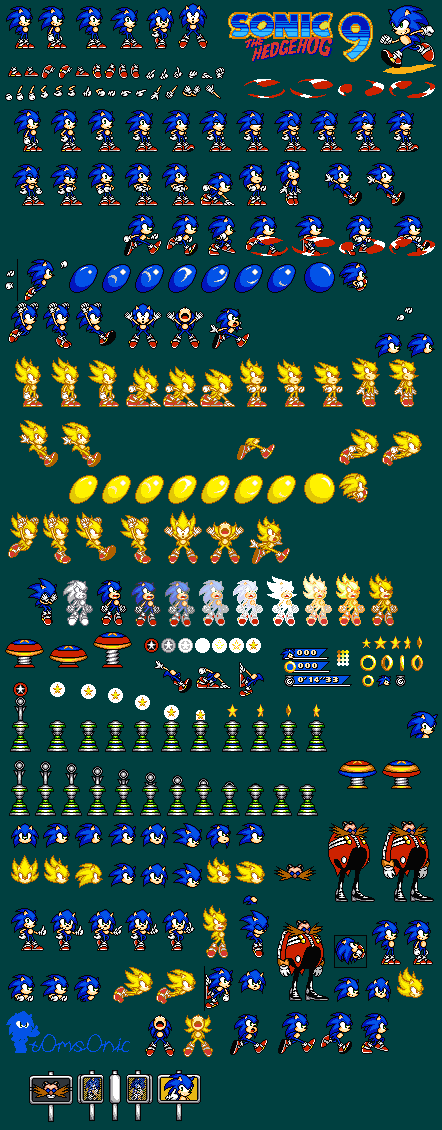 updated classic sonic sprites - sonic: not so friendly worlds by meozdox