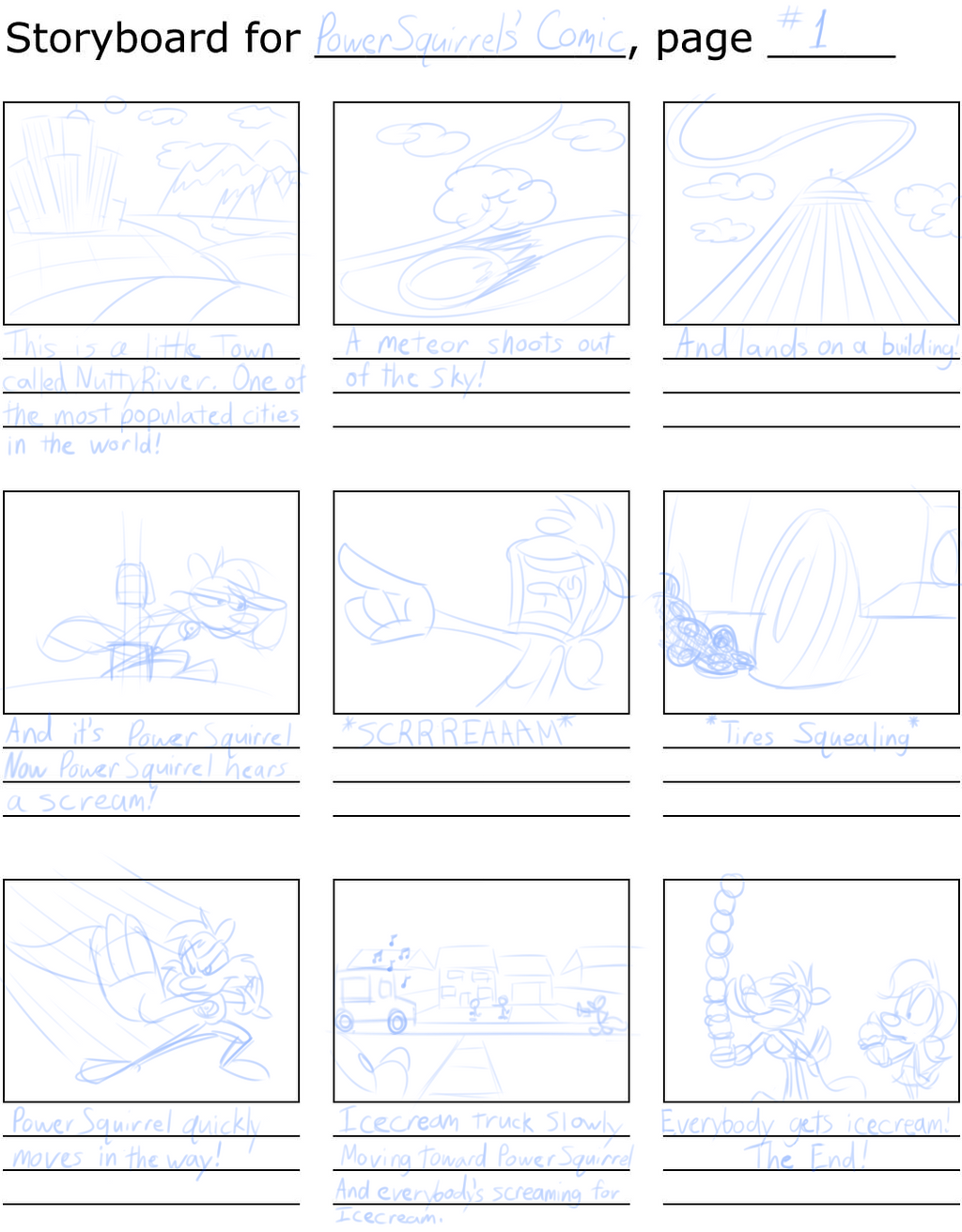 Power Squirrels' Comic Storyboard