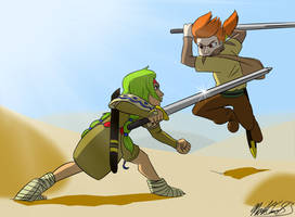 Excalibur And Troid Fighting