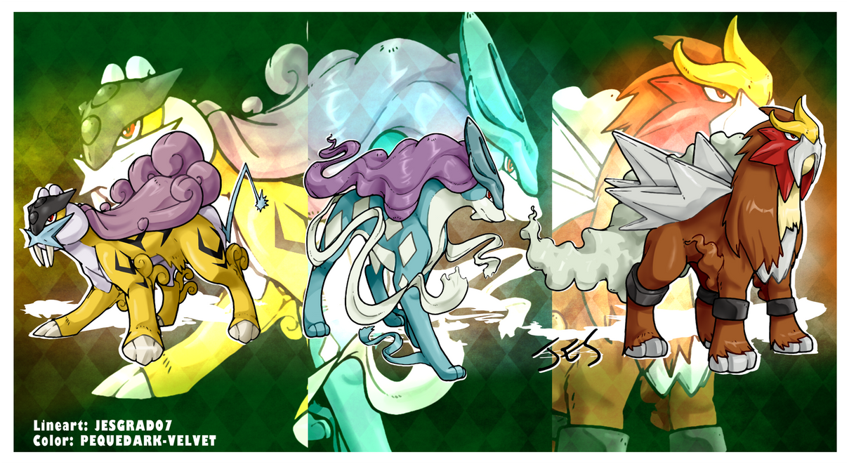 Pokemon Fanart .: Legendary Beasts:. by PEQUEDARK-VELVET on DeviantArt