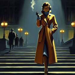DALL-E Retro: The Gal from the Intelligence Office