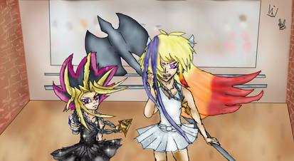 Geb and Atem fight with tutu