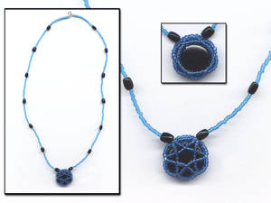 Glass Drop Necklace in Blue