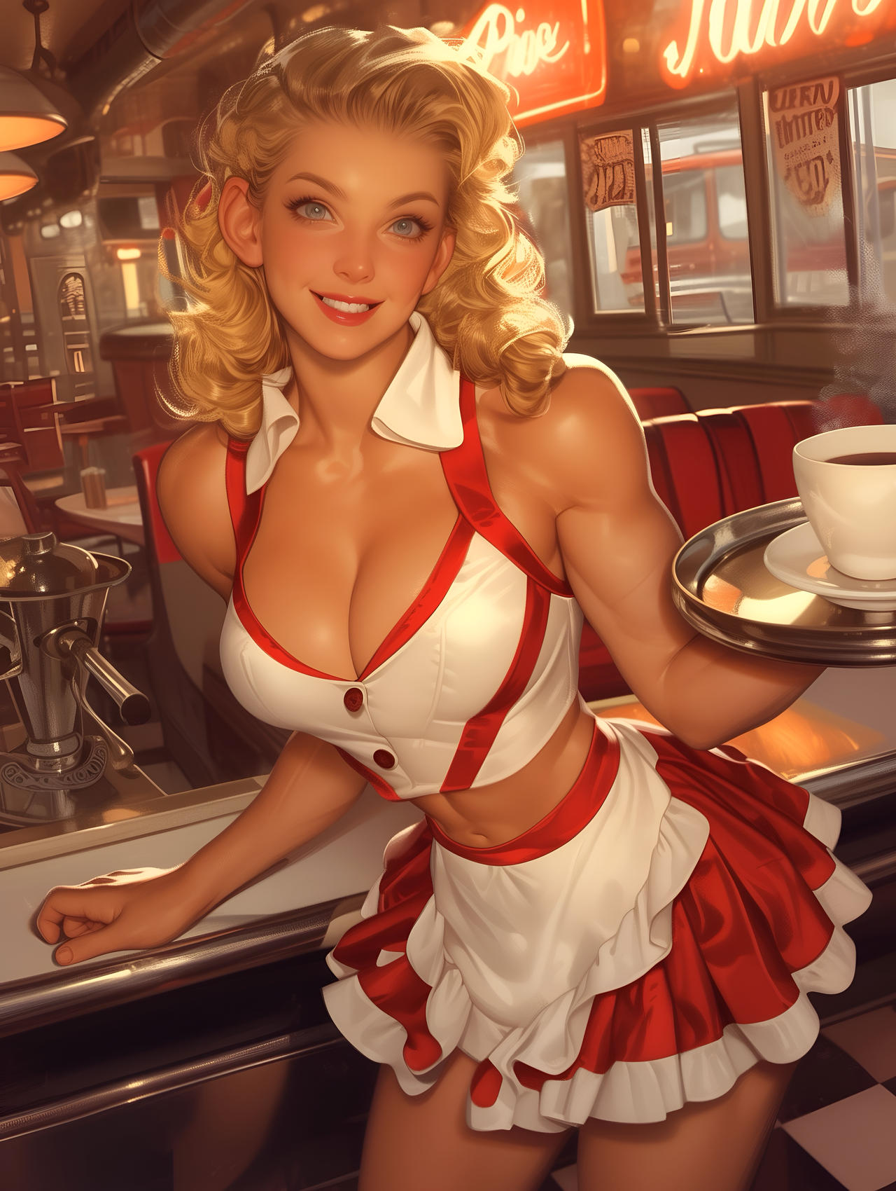Sexy Waitress Hair Styles Muscled Waitresses of the Diner (67) by Jetprovost on DeviantArt