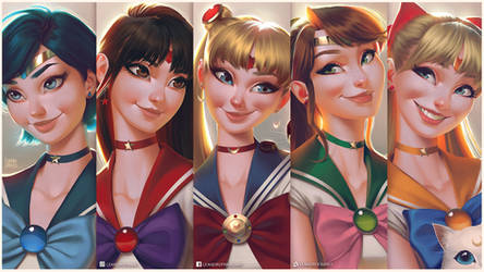 Sailor Scouts Desktop Wallpaper