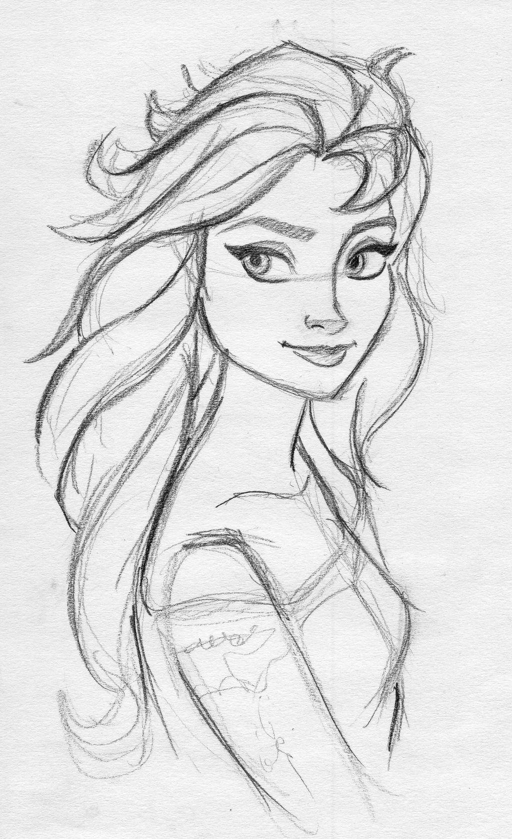 Elsa with long hair