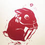 Rabbit Linocut