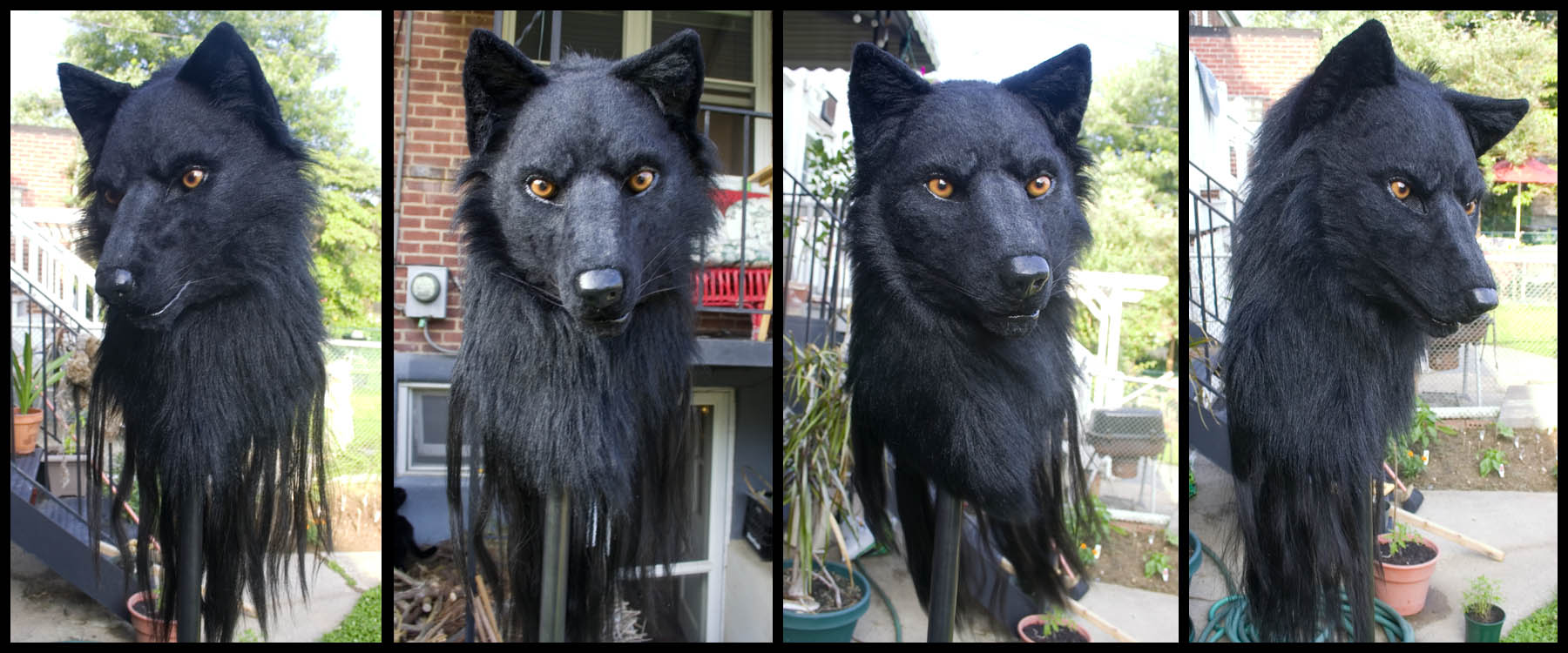 Black Wolf Mask 4-View