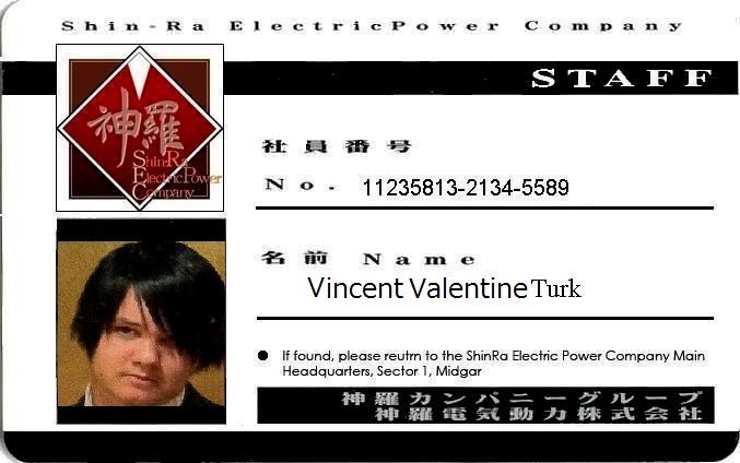 Vincent Valentine Turk ID card