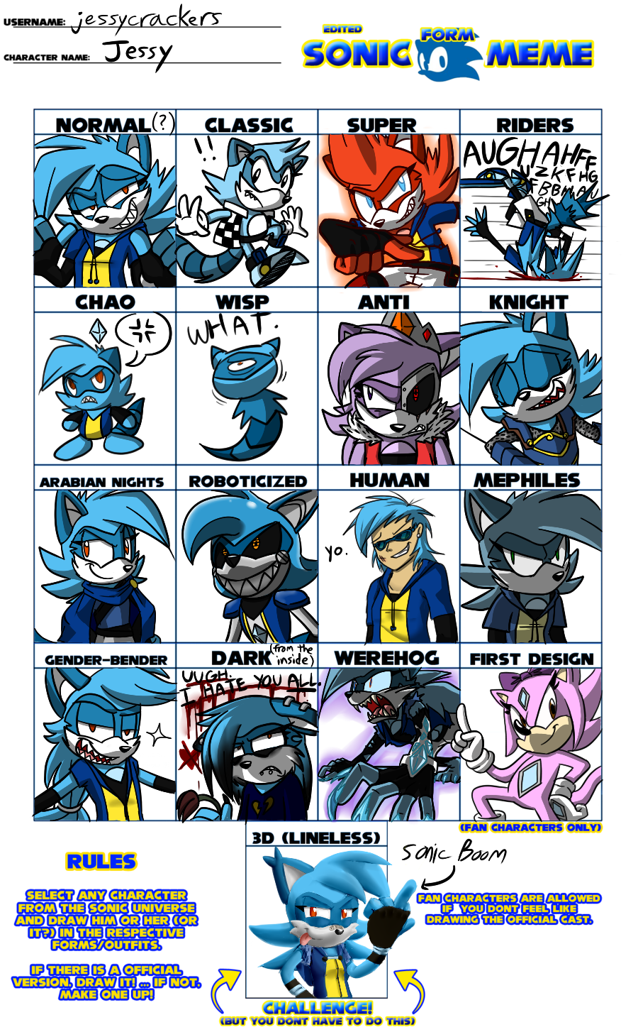 Sonic Forms Meme - Jessy the Raccoon