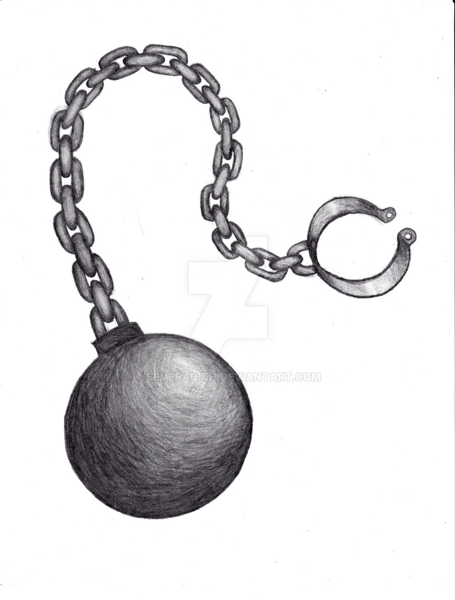 Ball and Chain Drawing by CSA Images - Pixels