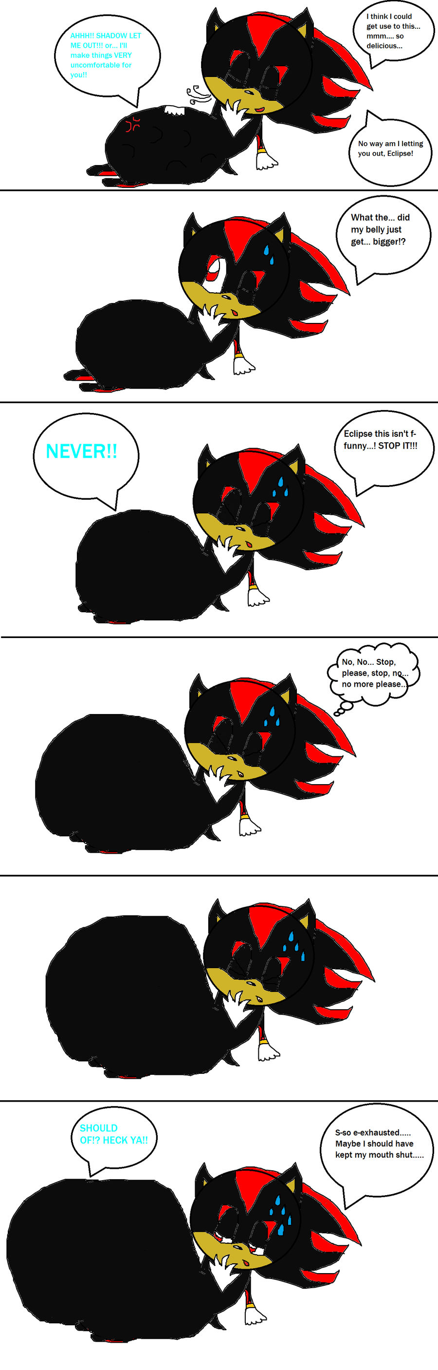 Shadow the hedgehog inflation comic 1- mouth shut by ThunderXLeaf on ...