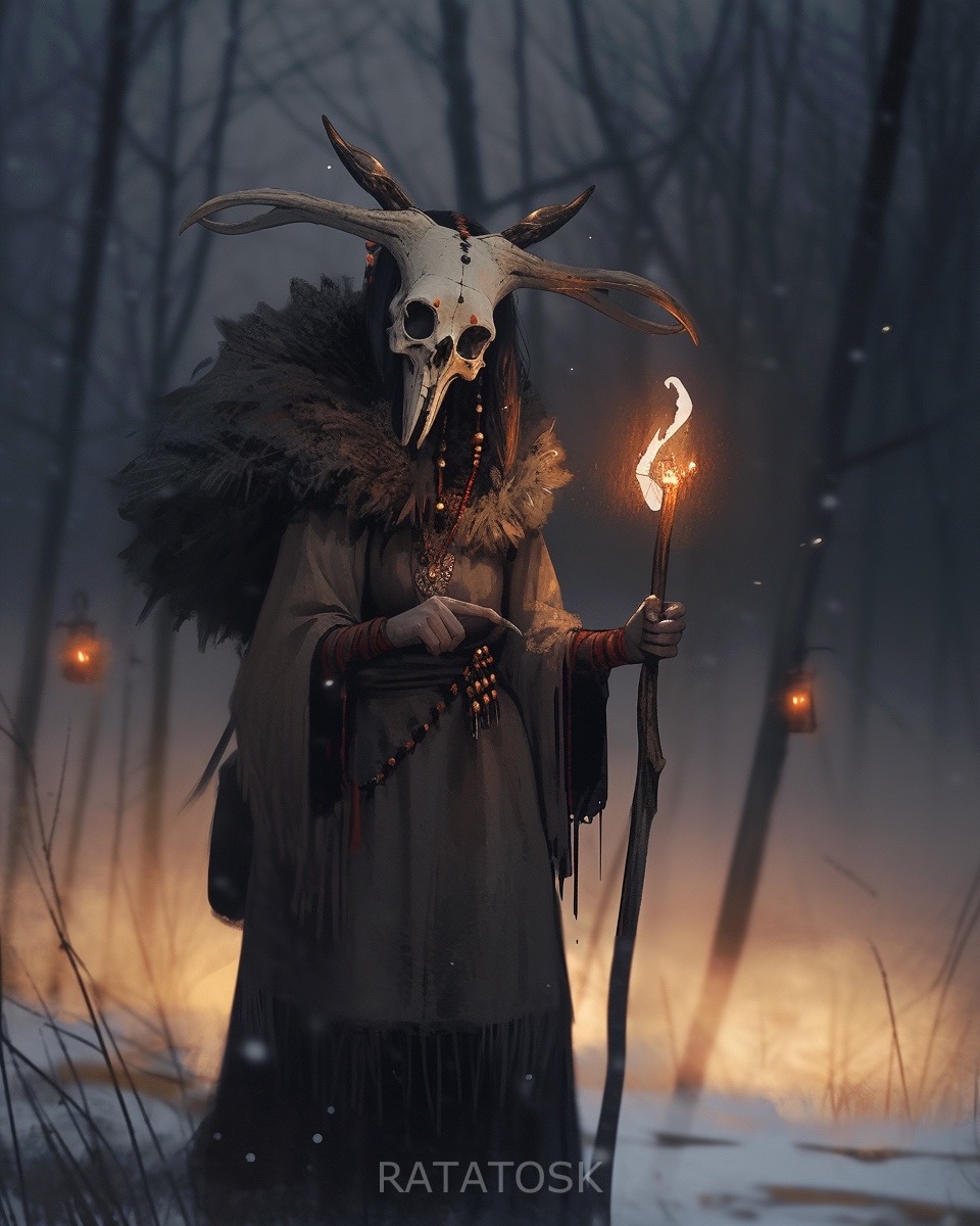 Fall Ritual Druid Forest druid in ritual mask by Ratatoskai on DeviantArt