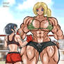 Gigantic Female Bodybuilder vs little MMA girl