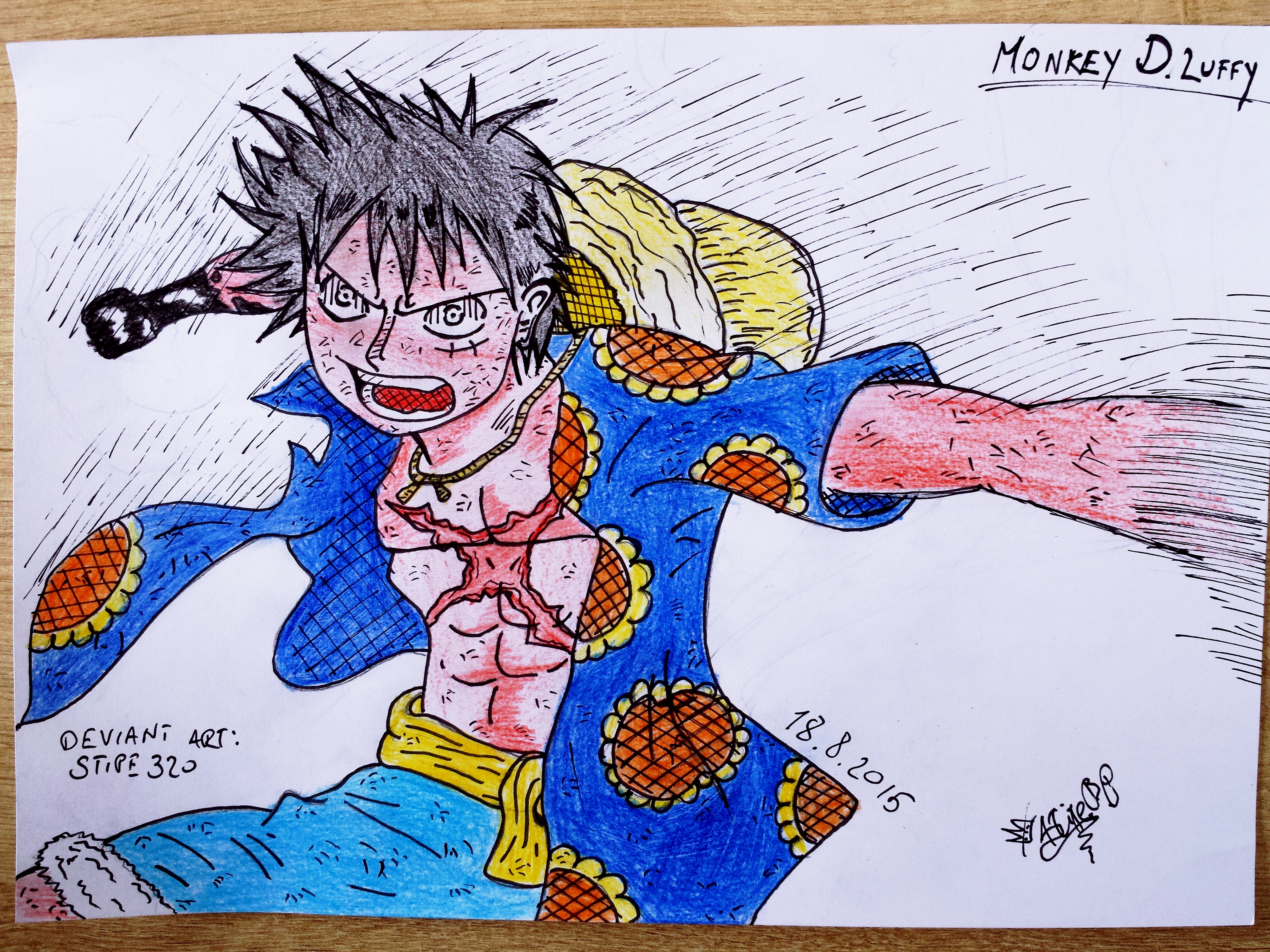 How to draw LOWERED LUFFY One Piece #2 