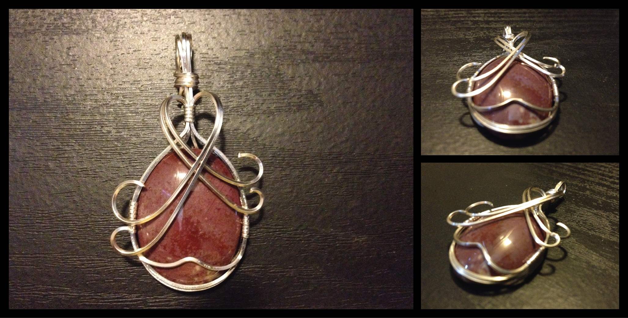 Red Agate Wire Wrapped Pendant