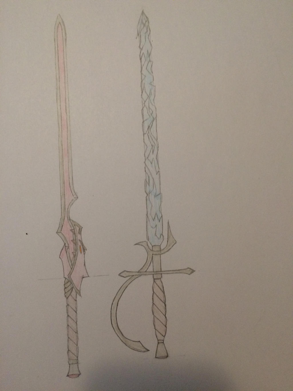 Broadsword Deviantart Fire Broadsword and Ice Rapier (colored) by TheCatalyst08 on DeviantArt