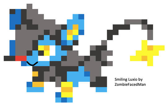 Smiling Luxio Pixel Art