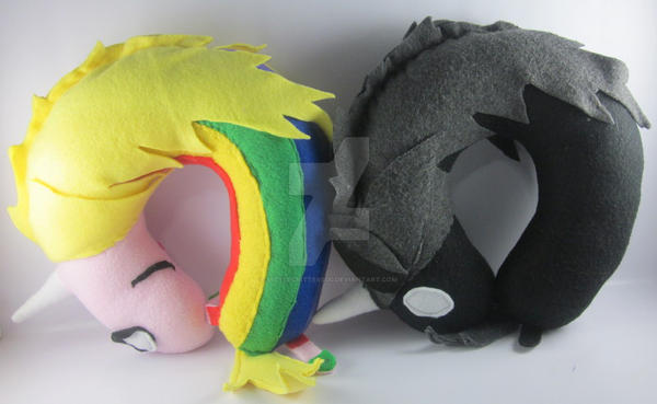 Lady Rainicorn and Lord Monochromicorn Neck Pillow