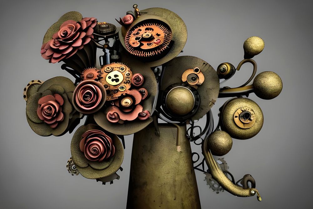 Steampunk tree with flowers and fruits by Bukoslav on DeviantArt