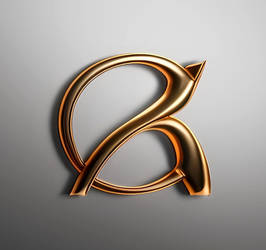 3D Gold abstract logo
