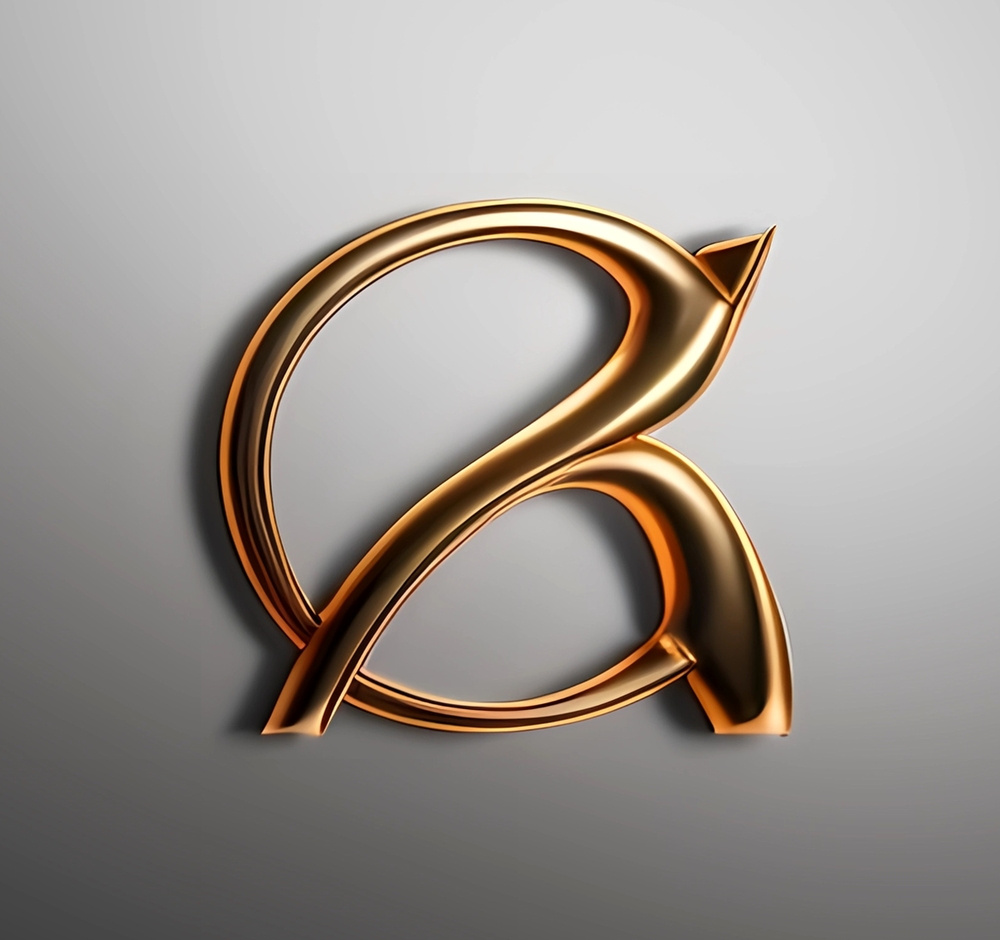 3D Gold abstract logo