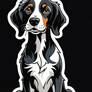 Lovely sitting dog sticker