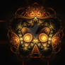 Steampunk bronze shield fractal