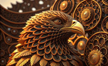Metallic ornate eagle (Synthography art)