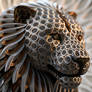 3D Lion male head (Vector + Synthography art)