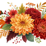 Isolated autumn flower bouquet (PNG)