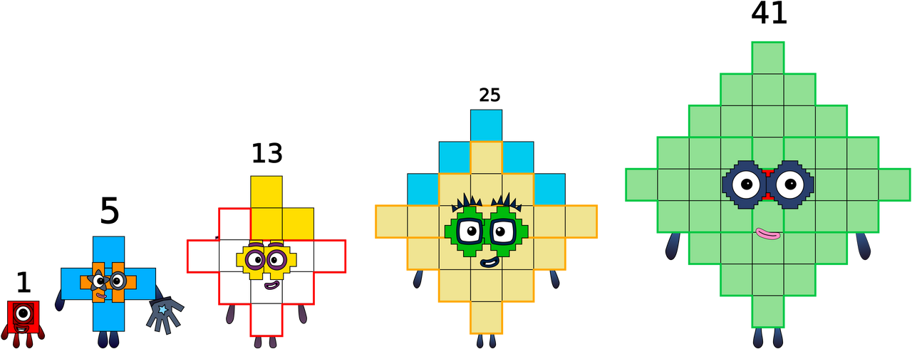 Numberblocks OC: 41 and the Centered Squares by LittleAwesomeApple on ...