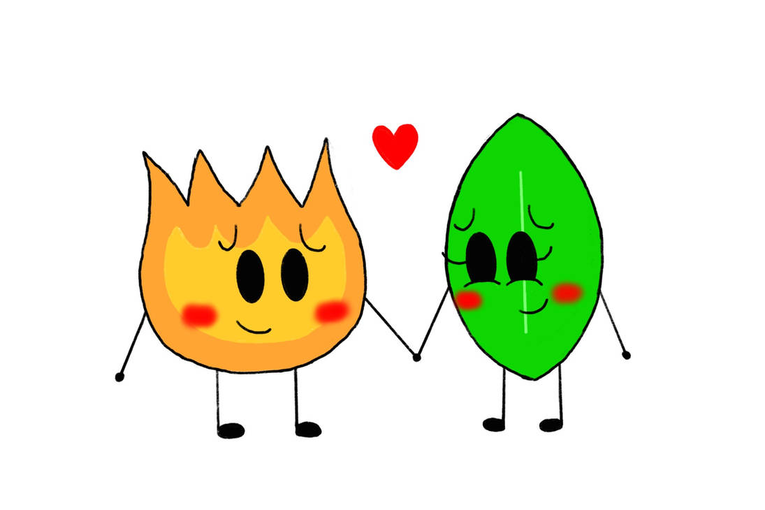 Fireys Friends (BFDI) Firey x Leafy by Supercoolarts564 on DeviantArt