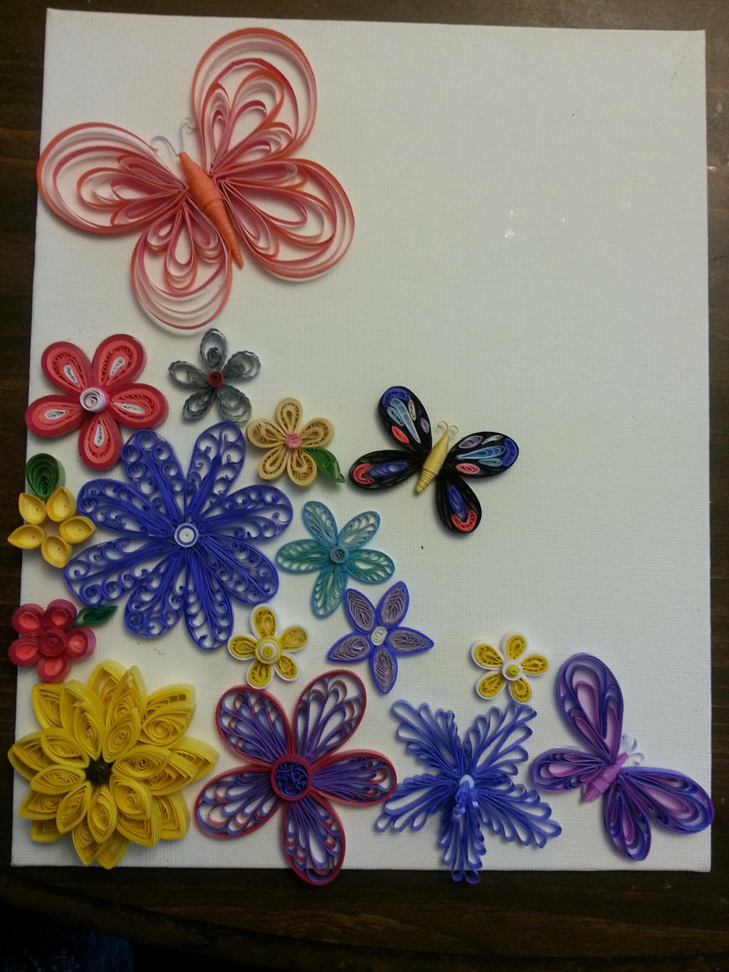 Flowers butterflies quilling