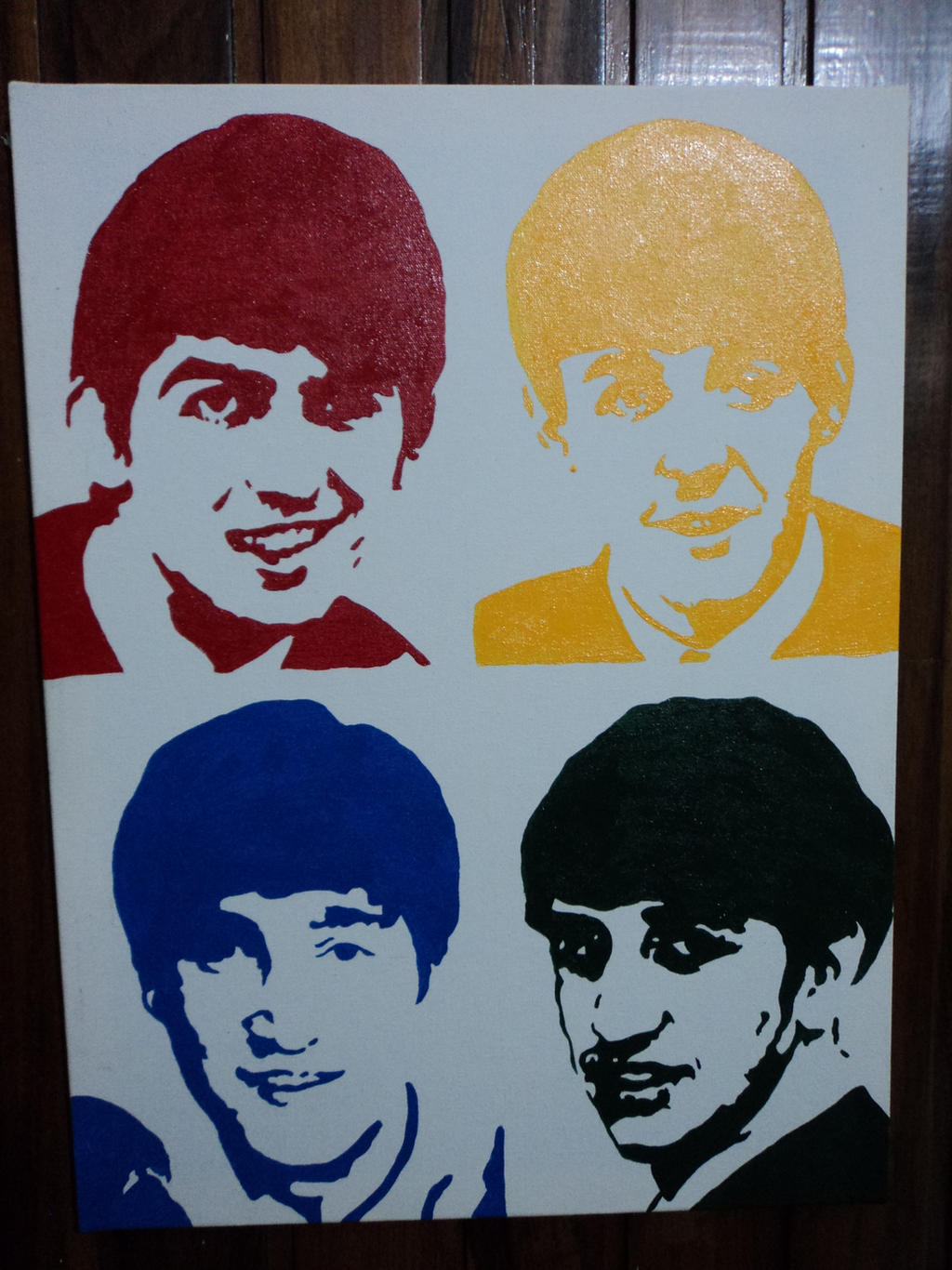 Beatles stencil painting pop art