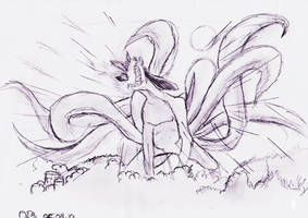 Hand Draw Nine Tailed Fox