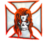 Triple H  Red Iron Cross Skull Logo