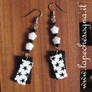 earrings stars black and white