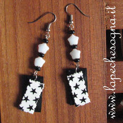 earrings stars black and white