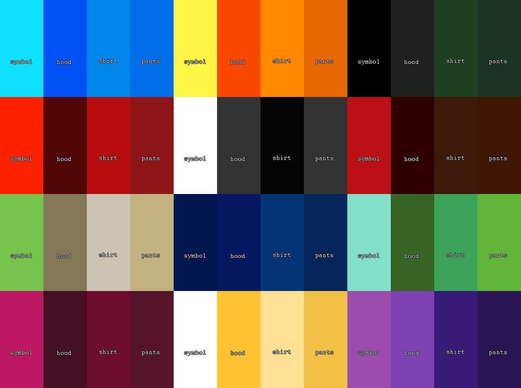 God Teier Color Palettes by PERFECT10N1SM on DeviantArt