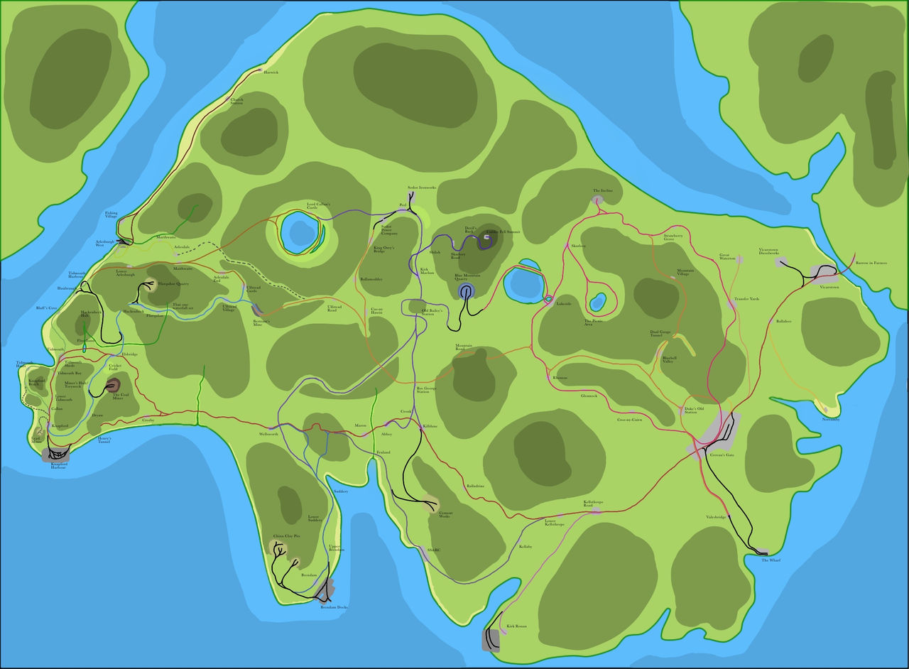 Sodor Track Map My most recent sodor map by thepoop678 on DeviantArt