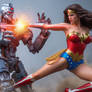 Wonder Woman fighting Robot